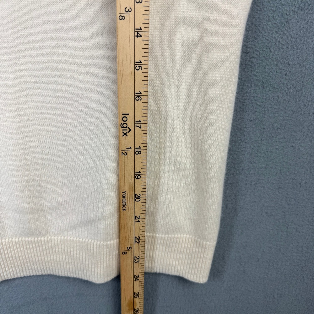 Talbots Petites Audrey 100% Cashmere Sweater Ivory 3/4 Sleeve Crew Neck Size SP - Picture 7 of 7